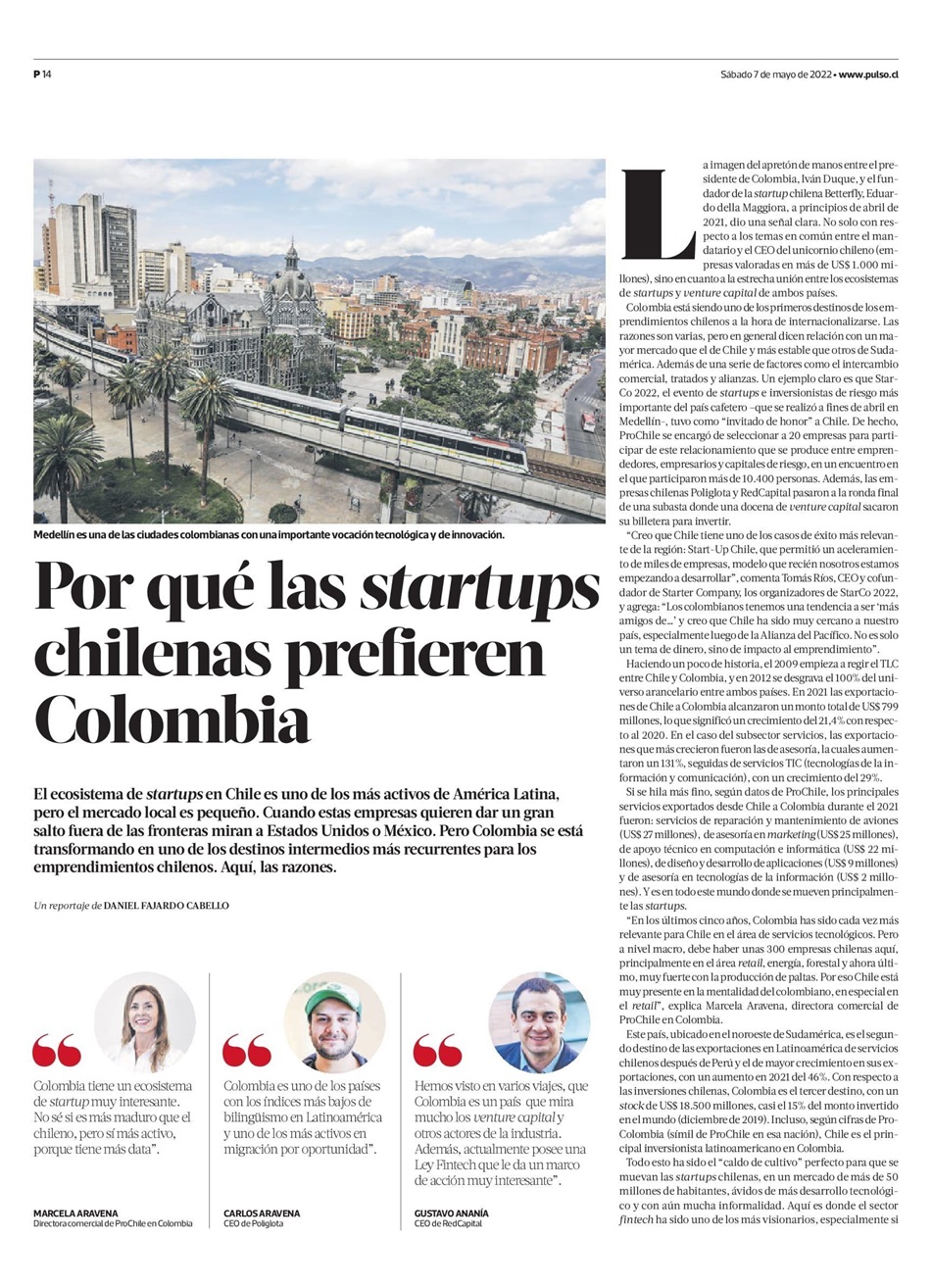 Destacado en prensa: "Por qué las startups chilenas prefieren Colombia"