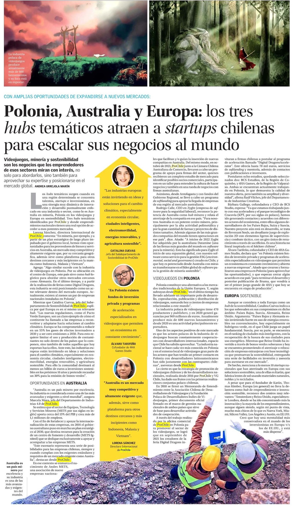 Destacado en prensa: "Polonia, Australia y Europa: los tres hubs temáticos atraen a startups chilenas para escalar sus negocios al mundo"