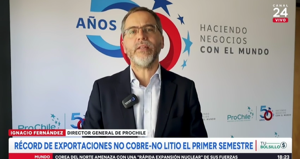Director de ProChile en TVN: récord exportador y foco en Asia.