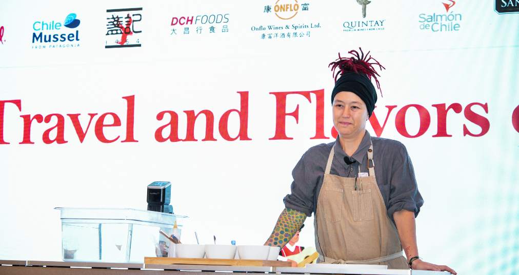 Chef Carolina Bazán en evento sobre comida chilena organizado por ProChile Hong Kong