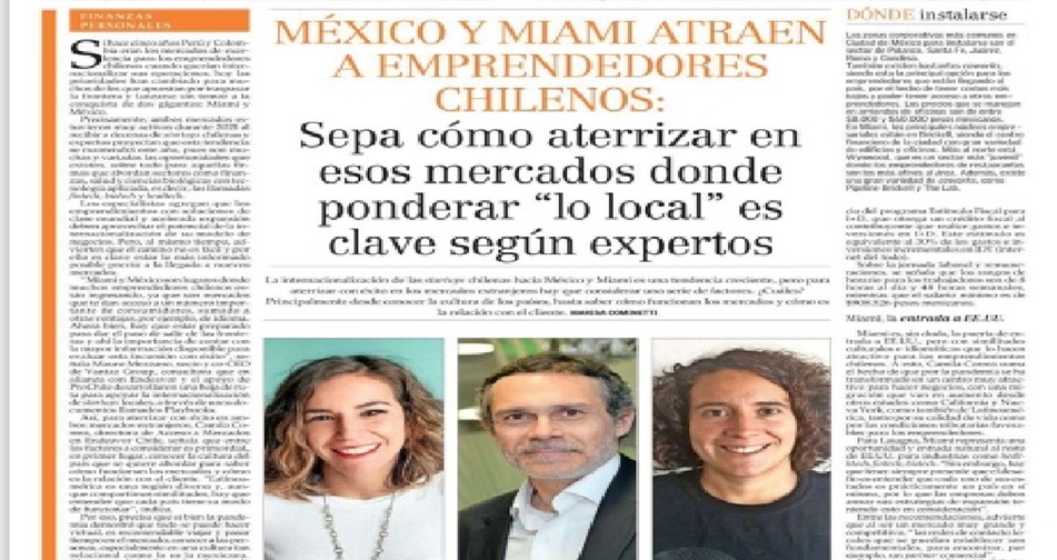 Destacado en prensa: México y Miami atraen a emprendedores chilenos