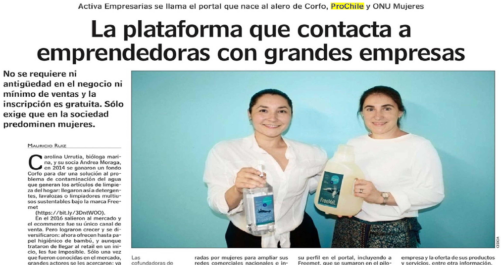 Destacado en prensa: "La plataforma que contacta a emprendedoras con grandes empresas"